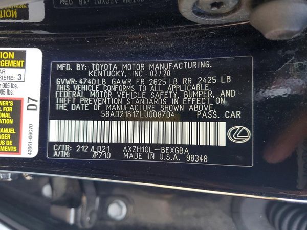 2020 LEXUS ES 300h Premium