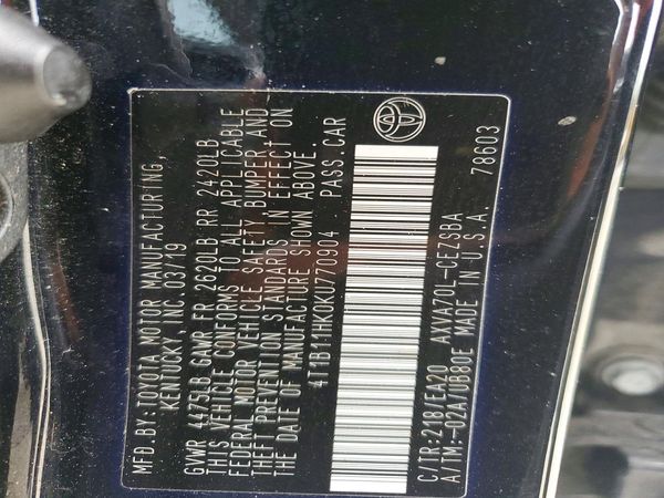 2019 TOYOTA CAMRY L/LE/SE/XLE