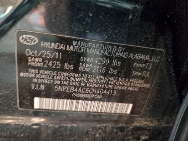 2012 HYUNDAI SONATA Middle-low level