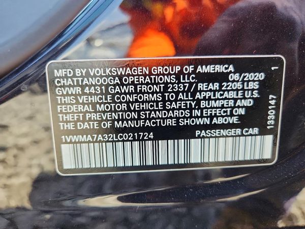 2020 VOLKSWAGEN PASSAT