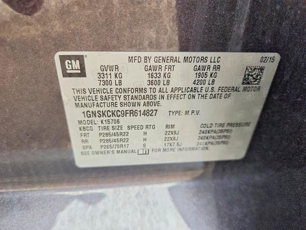 2015 CHEVROLET TAHOE LTZ