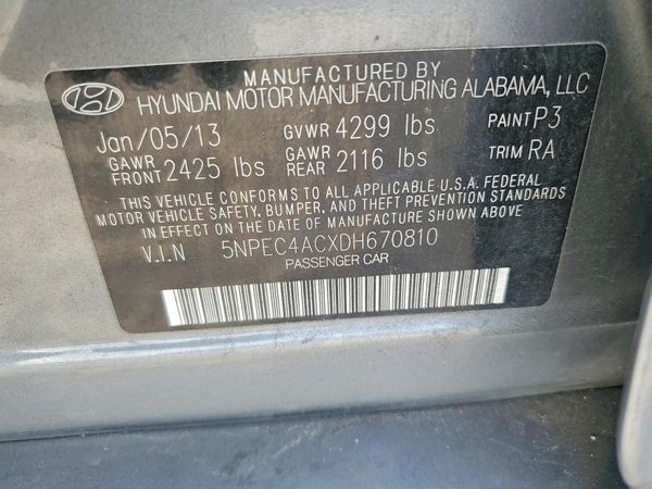 2013 HYUNDAI SONATA
