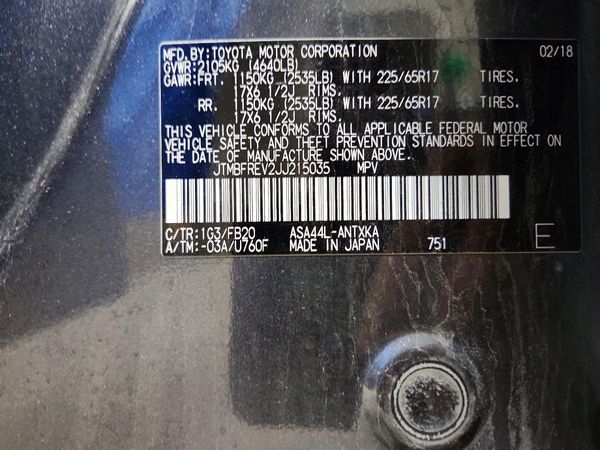 2018 TOYOTA RAV4 LE — VINS