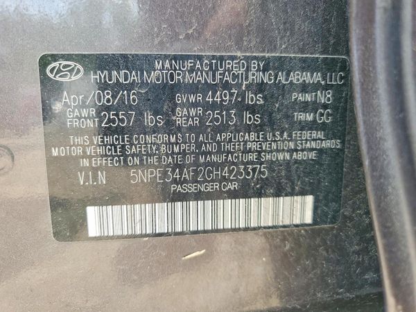 2016 HYUNDAI SONATA