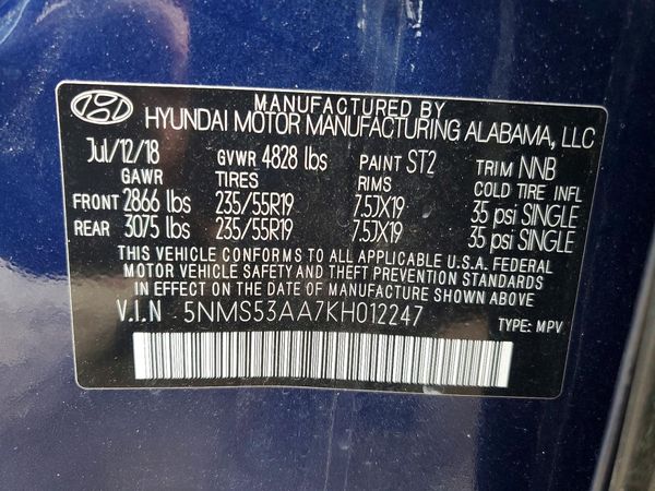2019 HYUNDAI SANTA FE Limited, Ultimate