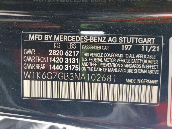 2022 MERCEDES-BENZ S S580 4MATIC