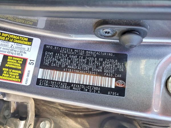 2019 TOYOTA CAMRY L/LE/SE/XLE