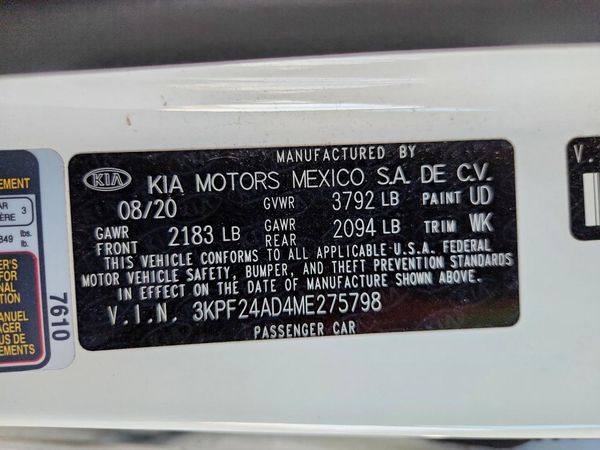 2021 KIA FORTE FE, LXS