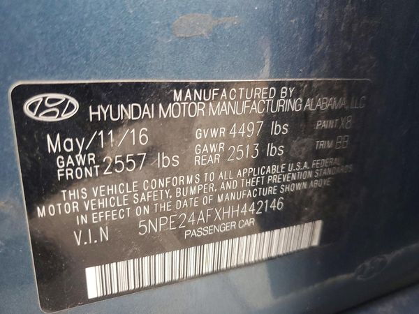 2017 HYUNDAI SONATA