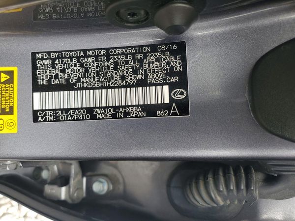 2017 LEXUS CT 200h