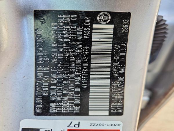 2017 TOYOTA CAMRY LE/SE/XLE/XSE