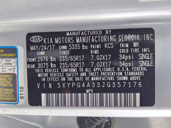 2018 KIA SORENTO L, LX