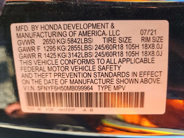 2021 HONDA PILOT EX-L