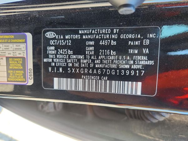 2013 KIA OPTIMA SX
