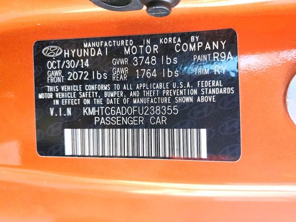 2015 HYUNDAI VELOSTER GLS(Middle)