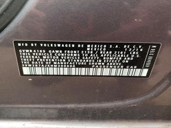 2017 VOLKSWAGEN JETTA