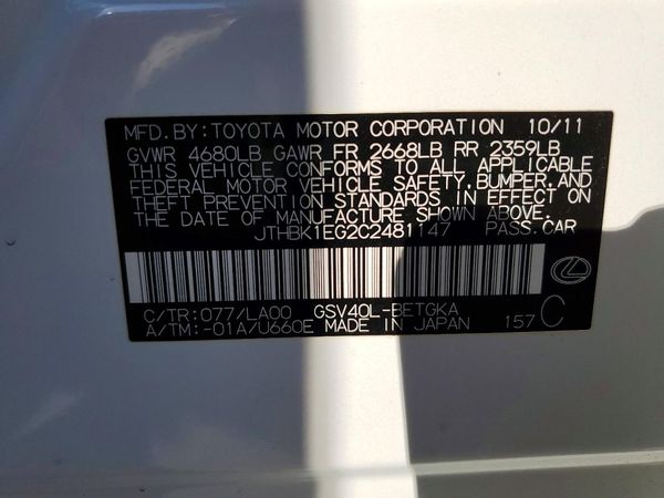 2012 LEXUS ES 350