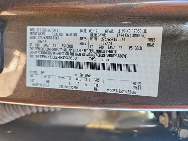 2017 FORD F150 SuperCrew