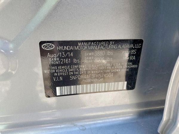 2015 HYUNDAI ELANTRA GLS(Middle) — VINS
