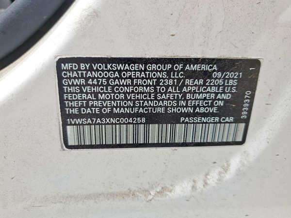 2022 VOLKSWAGEN PASSAT SE