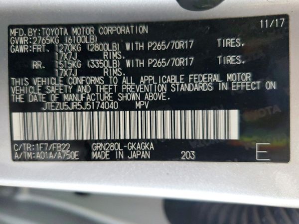 2018 TOYOTA 4RUNNER Ltd/SR5/SR5 Premium