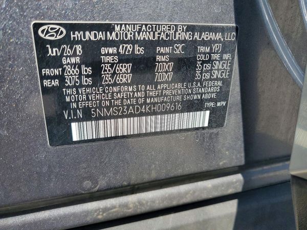 2019 HYUNDAI SANTA FE SE