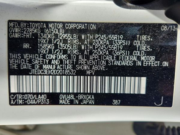 2013 TOYOTA HIGHLANDER Base/Hybrid
