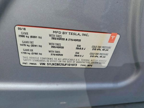 2018 TESLA MODEL X