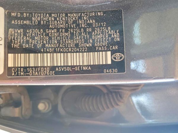2012 TOYOTA CAMRY
