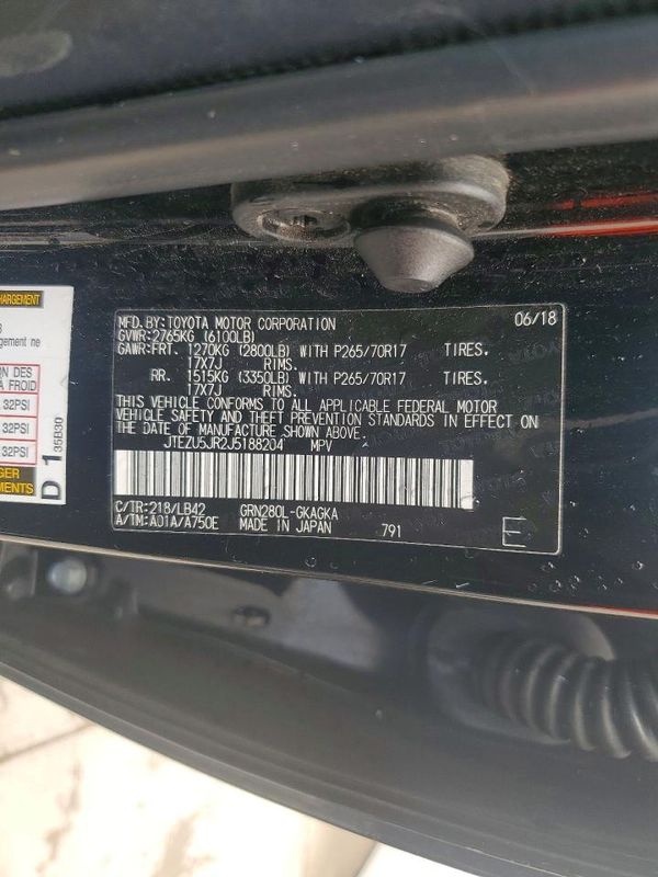 2018 TOYOTA 4RUNNER Ltd/SR5/SR5 Premium