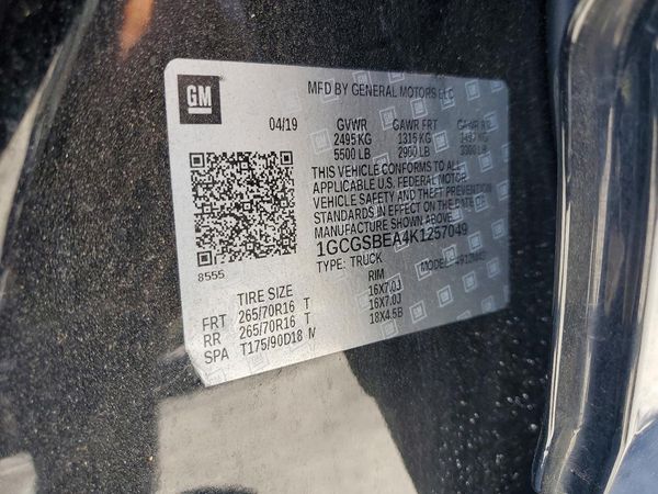 2019 CHEVROLET COLORADO