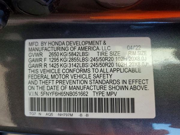 2022 HONDA PILOT TOURING-7