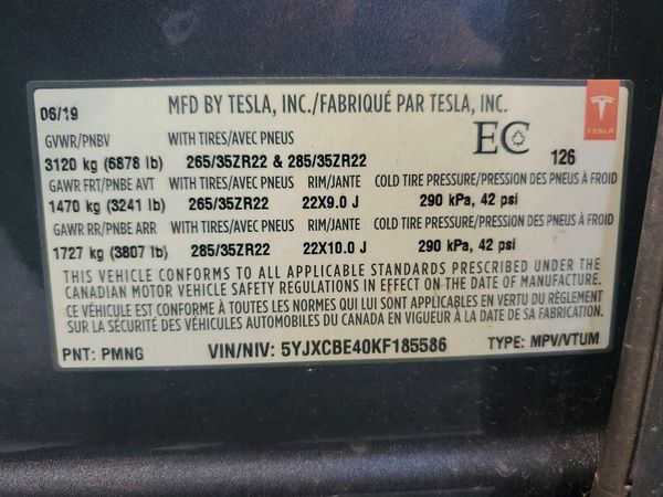 2019 TESLA MODEL X