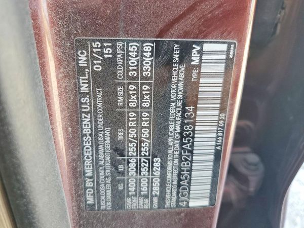 2015 MERCEDES-BENZ ML ML350
