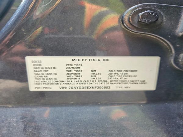 2022 TESLA MODEL Y