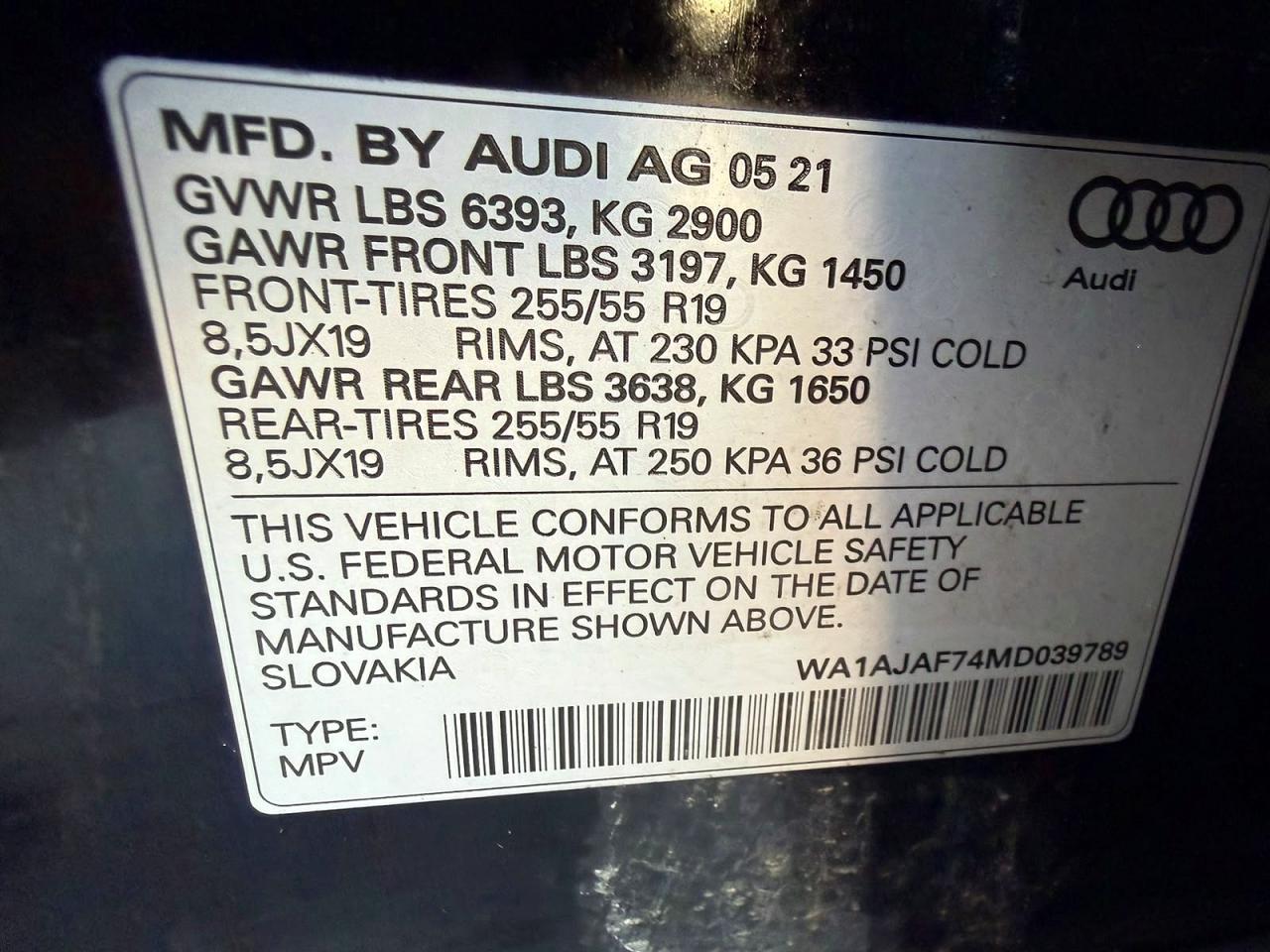 2021 AUDI Q7 quattro Premium