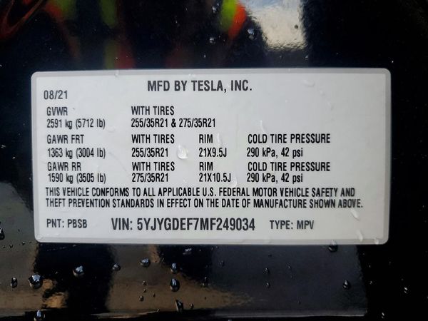 2021 TESLA MODEL Y