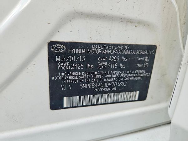2013 HYUNDAI SONATA