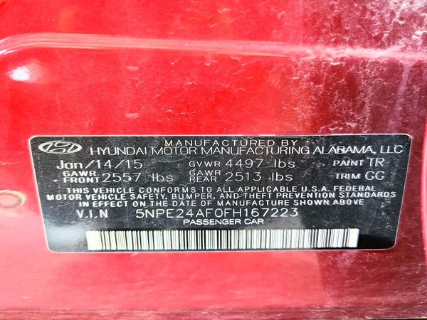 2015 HYUNDAI SONATA