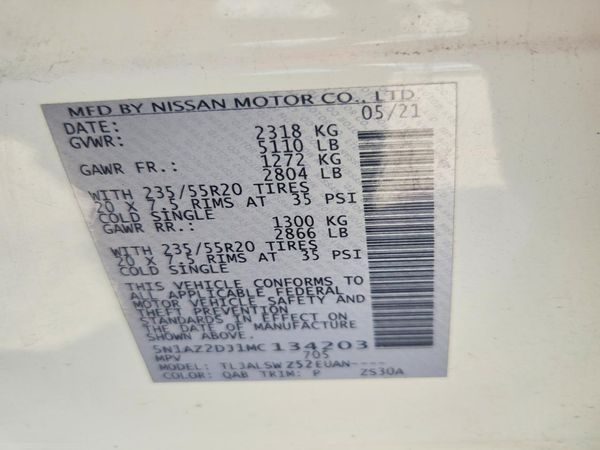 2021 NISSAN MURANO PLATINUM — VINS