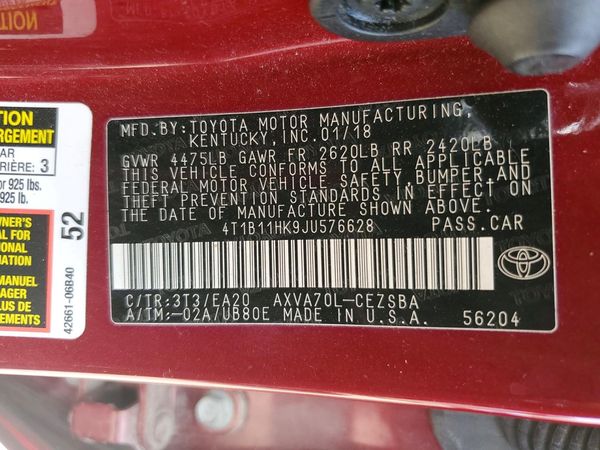 2018 TOYOTA CAMRY