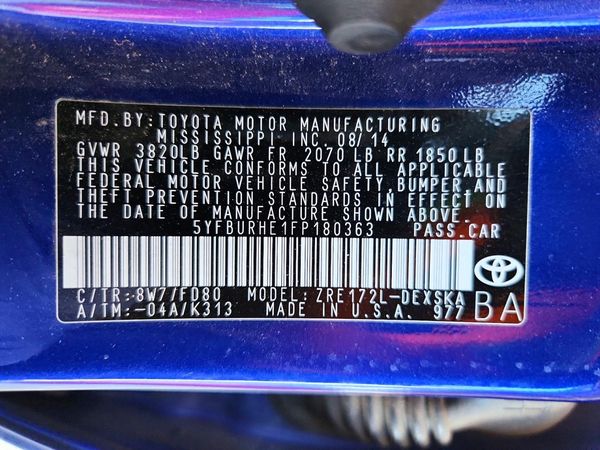 2015 TOYOTA COROLLA