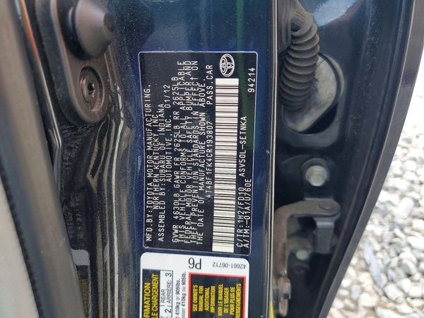 2012 TOYOTA CAMRY
