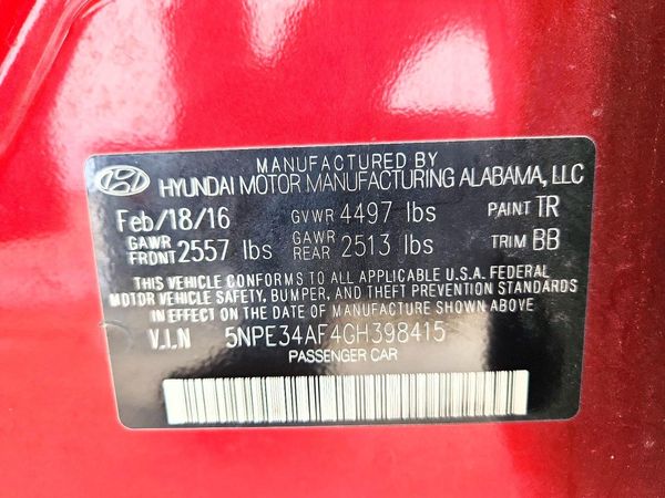 2016 HYUNDAI SONATA