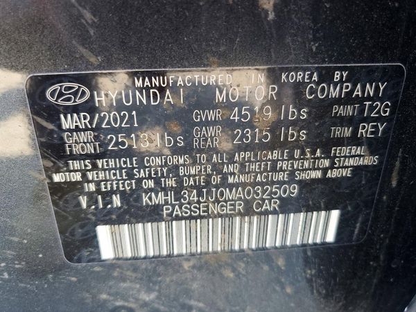 2021 HYUNDAI SONATA HYBRID SEL