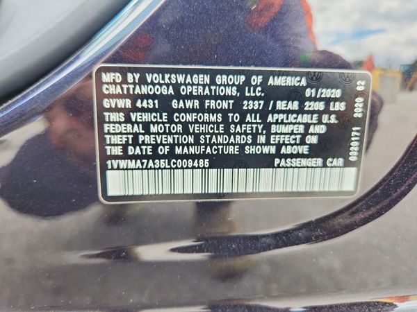2020 VOLKSWAGEN PASSAT