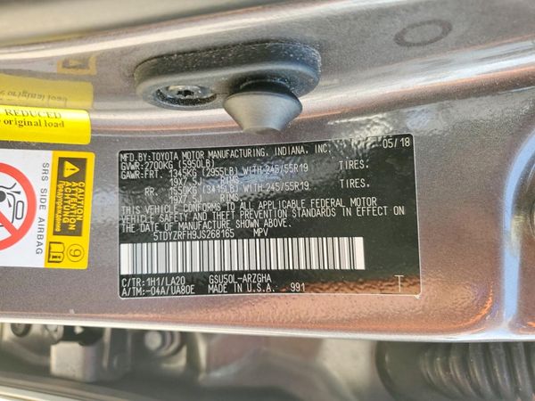 2018 TOYOTA HIGHLANDER Ltd/Ltd Platinum