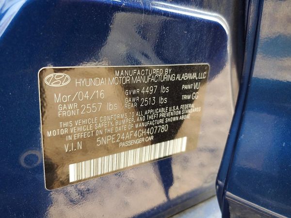 2016 HYUNDAI SONATA