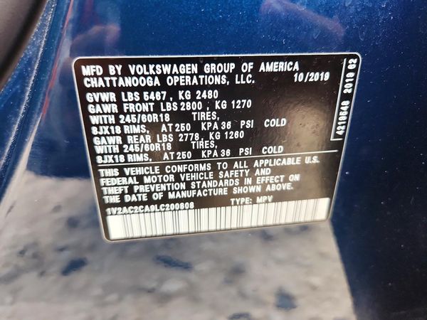 2020 VOLKSWAGEN ATLAS CROSS SPORT S