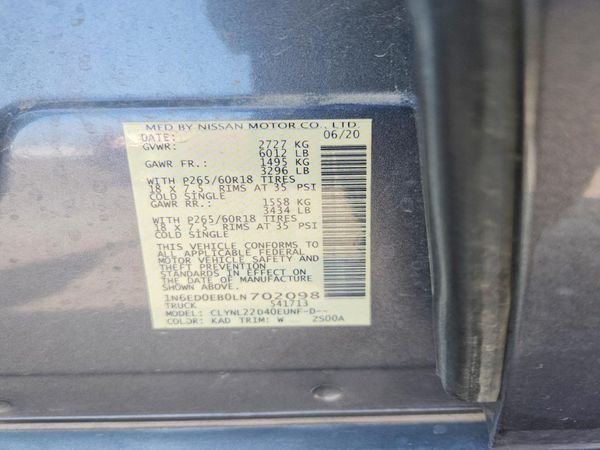 2020 NISSAN FRONTIER